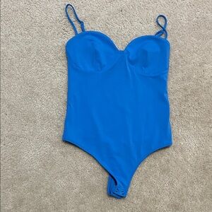 Express Body Contour Bright Blue Bustier Bodysuit